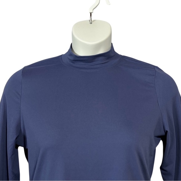 NEW, HYBA, Long Sleeve Blue Top, Mock Neck, Size Large 🏃♀️➡️ - Picture 3 of 9